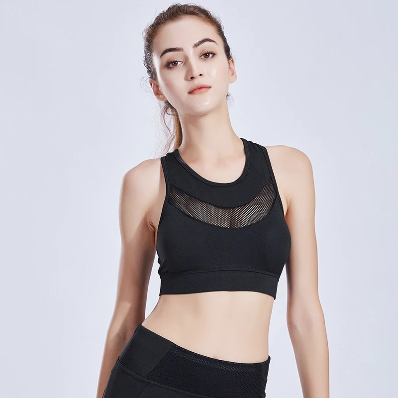 2018 Women Brassiere Sport Padded Absorb Sweat Running Sports Bra Front Mesh Gym Fitness Workout Yoga |