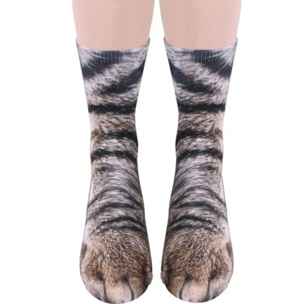 Хлопковые детские носки; Детские носки с рисунками животных; модные высокие эластичные носки с сублимированным принтом; детская одежда - Цвет: Cat