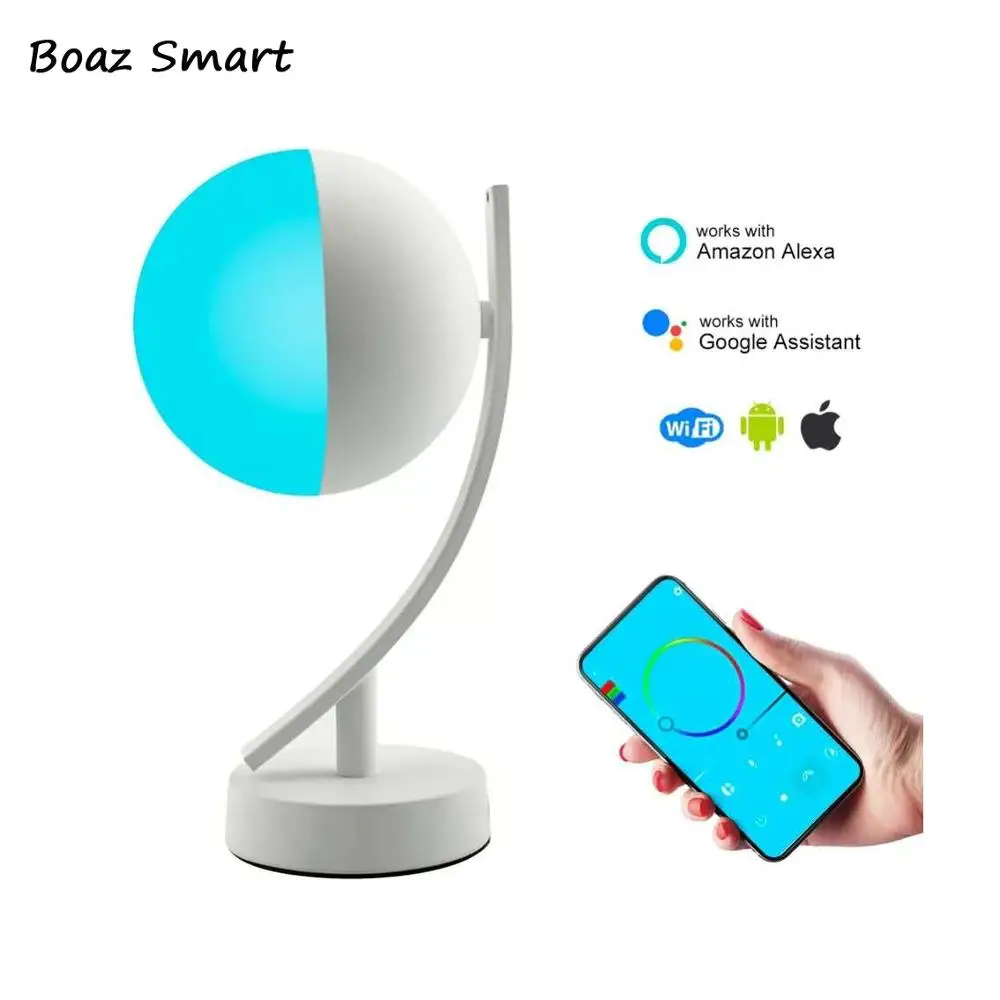 

Led Smart Wifi Night Light 7W Table Light APP Remote Control Dimmable US EU Plug Amazon Alex Google Eye Protection Lamp Decor