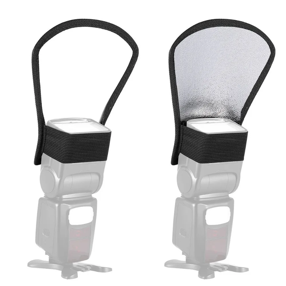 

Kaliou Photo Studio Accessories Universal External White Silver Flash Diffuser Softbox Reflector for Most DSLR Camera