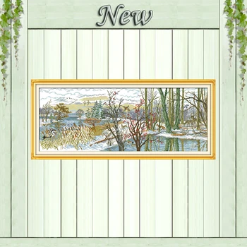 

Beautiful lake,Counted Printed on canvas DMC 11CT 14CT Cross Stitch kits,needlework Set embroidery,The forest Scenery Home Decor