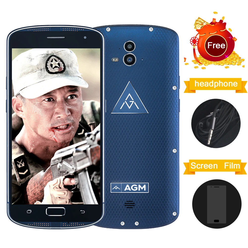 AGM X1 IP68 Waterproof Phone Qualcom Snapdragon 617 Octa Core 4GB RAM 64GB ROM 5400mAh Big Battery 13MP Dual Camera Smartphone