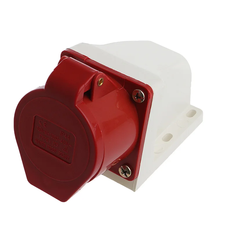 

16 Amp 5 Pin Wall Mount Socket 380-415Volt Weatherproof IP44 3Phase 3P+N+E