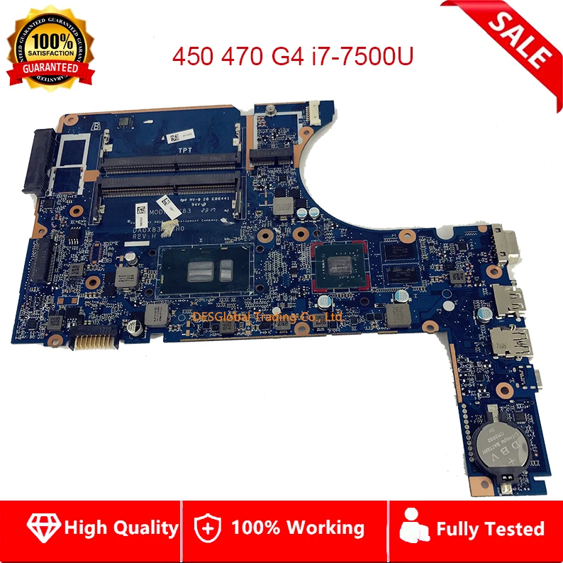 

DA0X83MB6H0 X83 Laptop Motherboard For ProbBook 450 G4 470 G4 450-G4 470-G4 Mainboard SR2ZV i7-7500U DDR4 100% Fully Tested