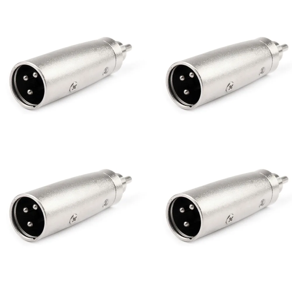 

Areyourshop 3Pin XLR Male Plug Jack To RCA Male Plug Audio Adapter Connector For Microphone Mic DJ Adapter 10PCS High Quality