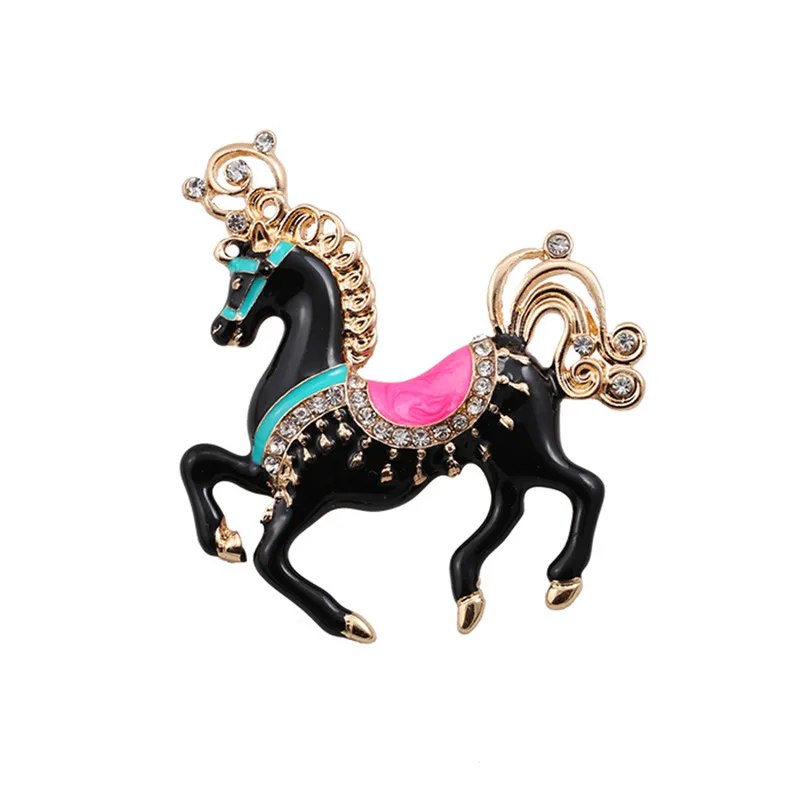 

free shipping fashion woman new jewelry Enamel Enamel Zinc Alloy Happy Horse Brooch Corsage Wholesale fashion jewelry