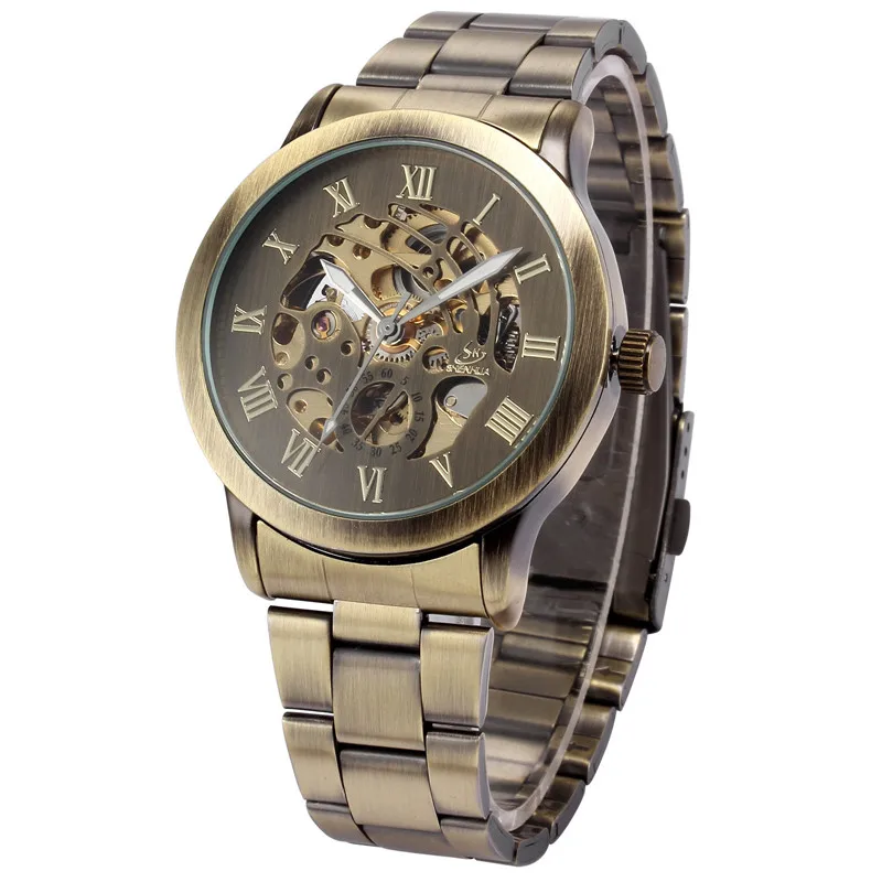 Prix pour SHENHUA Classique Bronze Squelette Montres En Acier Inoxydable Bande Montre-Bracelet Homme Automatique Mécanique Mâle Horloge Relogios Prix pour SHENHUA Classique Bronze Squelette Montres En Acier Inoxydable Bande Montre-Bracelet Homme Automatique Mécanique Mâle Horloge Relogios