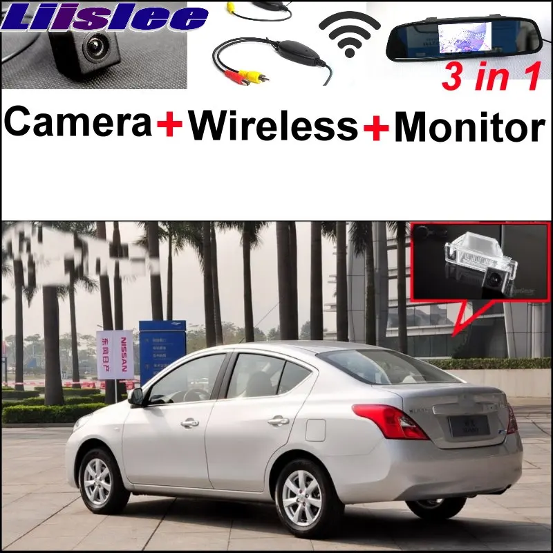 Liislee 3in1 Special Rear View Camera + Wireless Receiver + Mirror Monitor Easy Parking System For Nissan Sunny N17 2011~2014