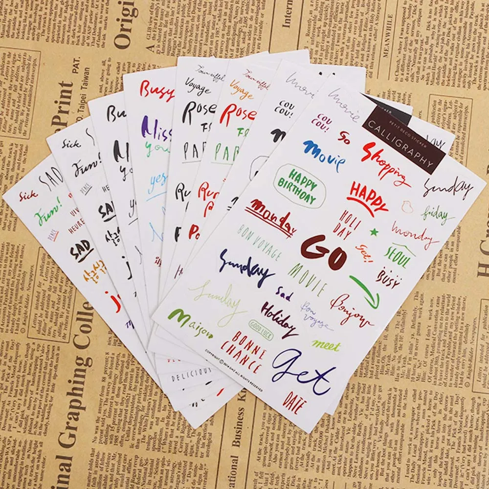 aliexpresscom buy 8 sheetspack creative art word