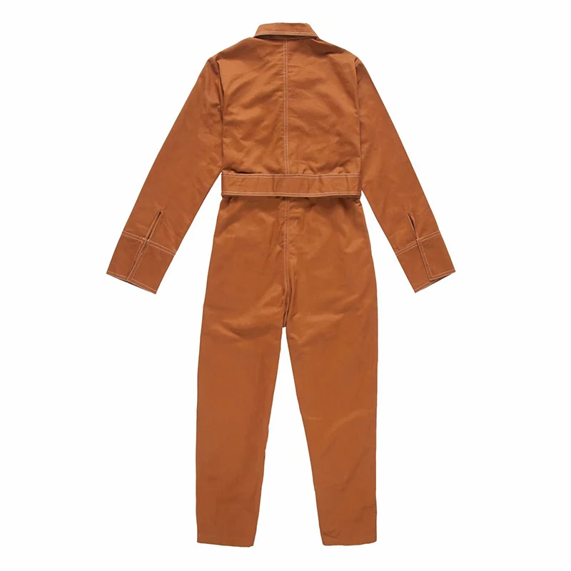 Women Jumpsuit With Pockets Sashes Long Pants Casual Solid Autumn Winter Holiday Jumpsuits Long Sleeve Women Rompers (1) 