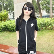 Top Anime NEGRO ROCK SHOOTER BRS Zip-up Con Capucha Otoño Primavera Unisex Algodón de Manga Corta Delgada Ocasional Sudadera Con Capucha Cosplay traje