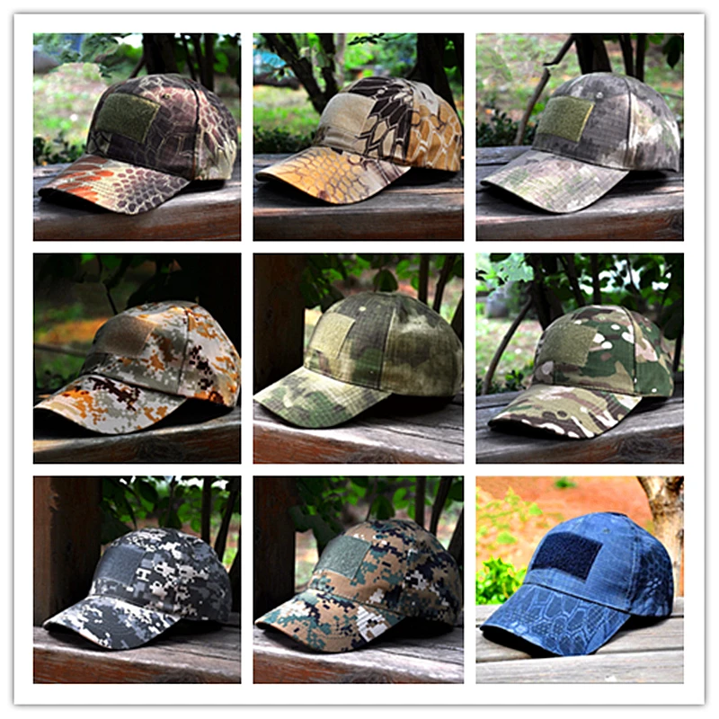 HAN WILD 11Style Snapback Camouflage Tactical Hat Patch Army Tactical Baseball Cap Unisex ACU CP Desert Cobra Camo Hats For Men