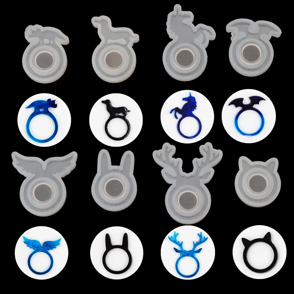 

Animal Ring Silicone Mold Jewelry Pendant Resin Casting Mold Jewelry Making 8Pcs