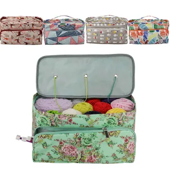 

Knitting Bag Organizer Yarn Storage Case For Crocheting Hook Knitting Needles Wool Storage Tote Bag For Women