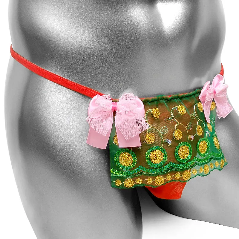 

Sheer See Through Sissy Panties Bikini Sexy Lingerie for Mens Thong G string Underwear Bow Cute Lolita Exotic Male Panties