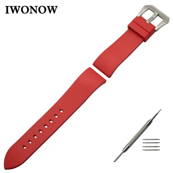 

Fluororubber Watchband 22mm 24mm Universal Rubber Watch Band Wrist Strap 316L Brushed Stainless Steel Buckle Bracelet MultiColor