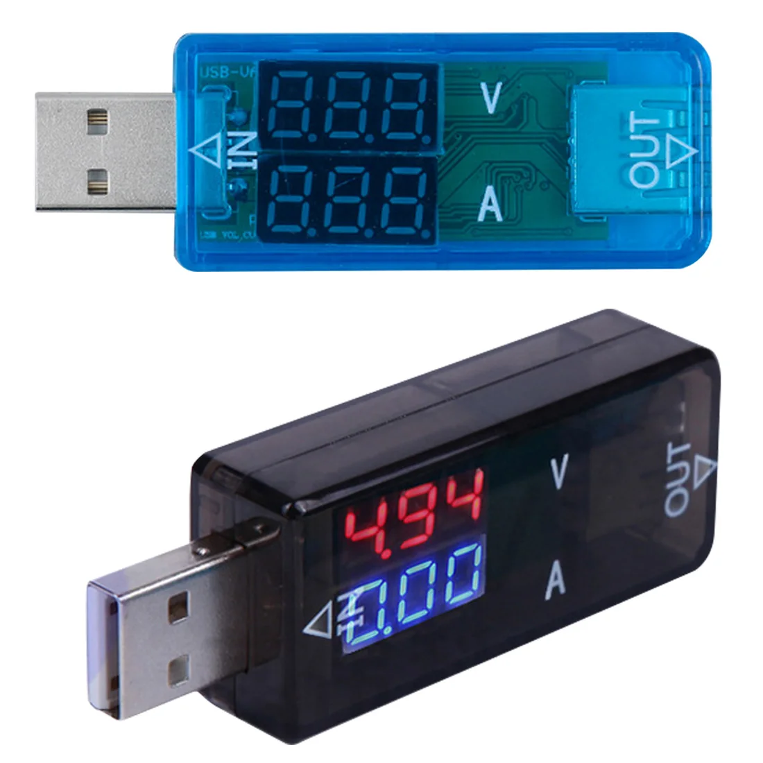 USB светодиодный двойной дисплей амперметр напряжения Цифровой вольтметр Мини USB зарядное устройство Доктор Вольтметр Амперметр 1 шт. DC3.2-10V
