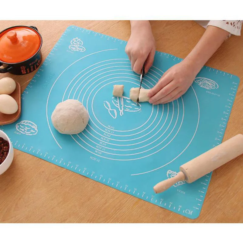 

None Stick Silicone Baking Mat Sheet Pastry Pad Rolling Dough Mat Kitchen Baking Accessories