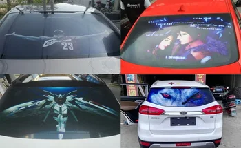 

LEFT SIDE 3D Car Stickers Perforated PVC Rear Windshield Glass Sticker Car Decoration Waterproof Refit Accessories