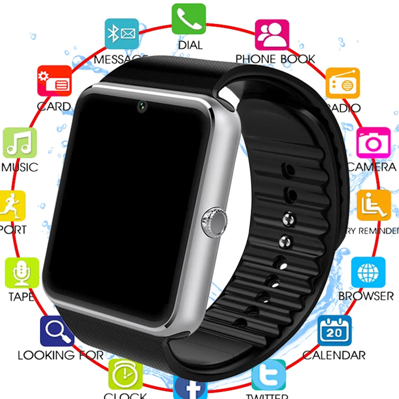 

New Bluetooth Smart Watch Men GT08 With Touch Screen Big Battery Support TF Sim Card Camera For IOS iPhone Android Phone