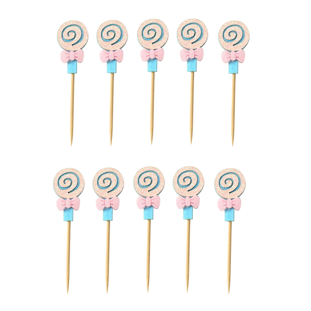 

Cake Topper Lollipop Design 10Pcs Light Pink Creative Cupcake Topper Birthday Decor Lollipop Cake Pick Light Pink