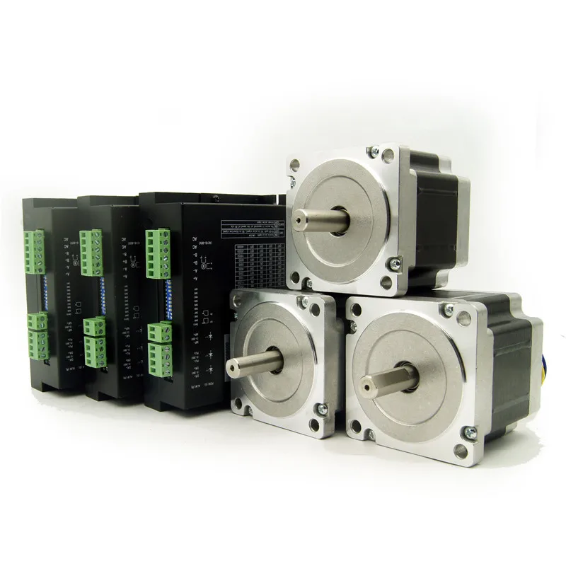 

3Axis NEMA34 stepper motor 4.5N.m(643oz-in) shaft diameter 12.7/14mm 4.2A and Driver JB860M AC18-80V/DC24-110V 2.0-6.0A 256Micro