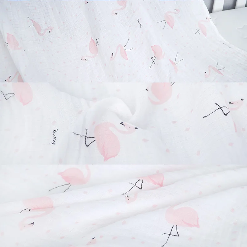 Детские одеяла для новорожденных пеленка для младенцев муслиновые пеленки коляска детская кровать аксессуары Фламинго любовь дети банное полотенце детские вещи