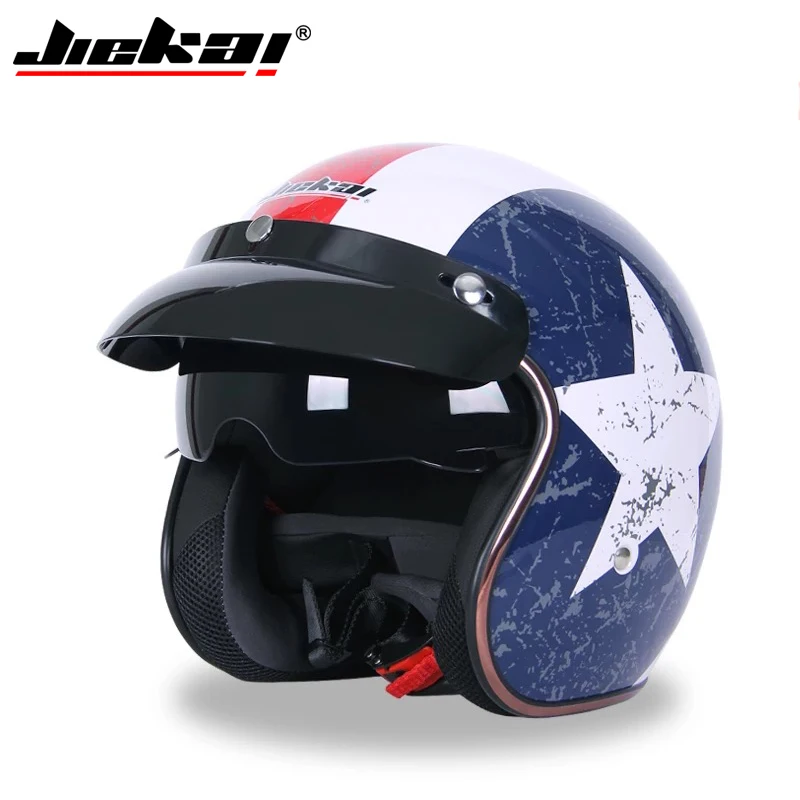 JIEKAI-510 3/4 мотоциклетный шлем в стиле ретро точка Сертифицированный лицом к лицу Авиатор шлем Carco Capacetes мотоцикл - Цвет: 7