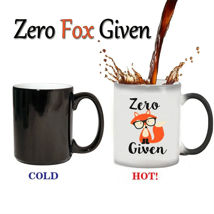 

Zero Fox Given Mugs Cup Heat Sensitive Color Changing Coffee Mug