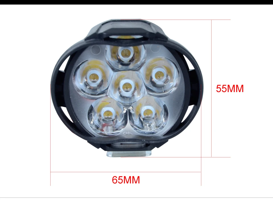 VooVoo LED 10W 1200LM Motorcycle Headlight Lamp 6 Led Moto Light Assembly Scooters Spot Light 6000k White DC 9-85V Super Bright_01 (2)