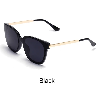 Два Oclock винтажные Квадратные Солнцезащитные очки женские Ретро прозрачные облачные солнцезащитные очки UV400 женские универсальные очки прозрачные оттенки 81309 - Lenses Color: Black