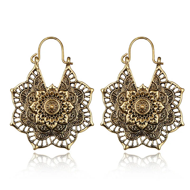 1 Pair Women Lady Girl Earrings Ear Stud Drop Pendant Hollow Flower Vintage Jewelry M8694 | Украшения и аксессуары