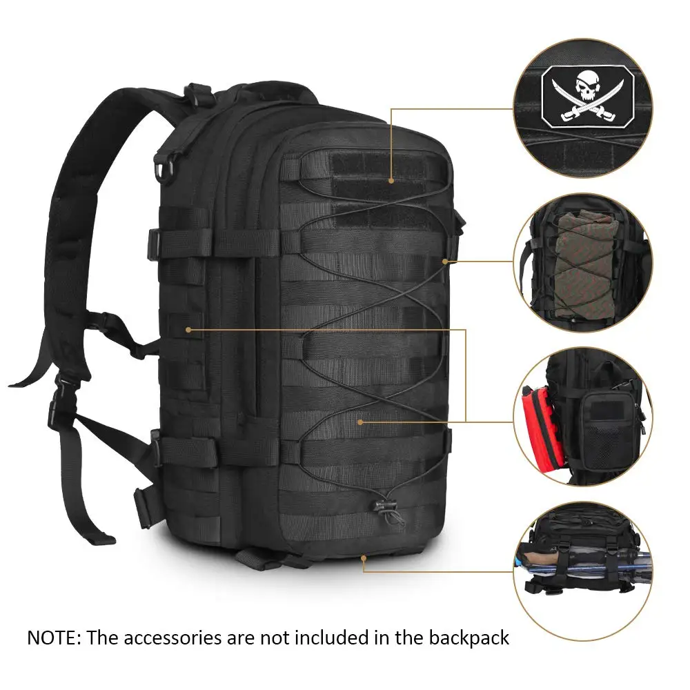 1000D Nylon Tactical Backpack Hunting Pack Army Molle Daypack Rucksack Bag Military Assault Pack for Hiking Camping Climbing
