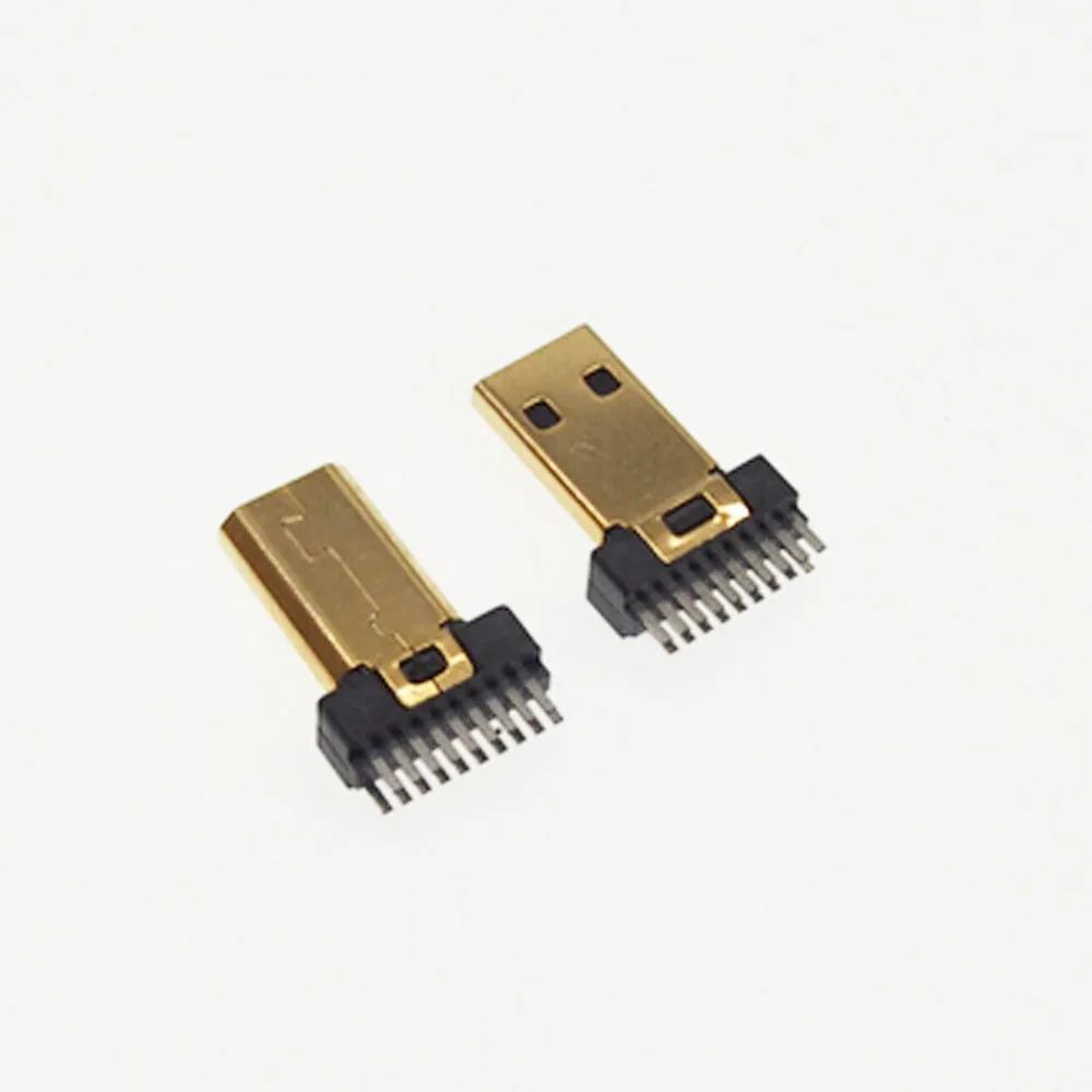 10 шт./лот позолоченный Micro HDMI штекер D Тип шина сварной проволоки без платы PCB|hdmi