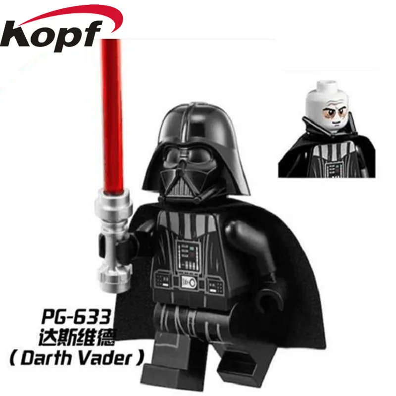 

Single Sale Super Heroes Space Wars Darth Vader With Red Lightsaber Luke Skywalker Building Blocks Best Children Gift Toys PG633