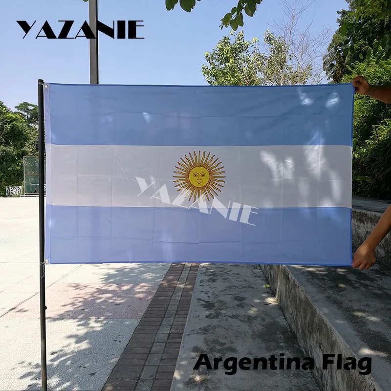 

YAZANIE 90x150cm Argentina Flag for Fans 2018 Russia World Cup National Flag High Quality Home Decor Flying Banner Size No.4