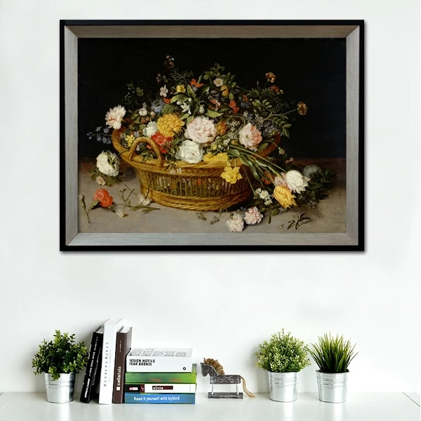 Картина маслом на холсте бамбуковые корзины много цветов|oil painting|canvas pictureart oil painting