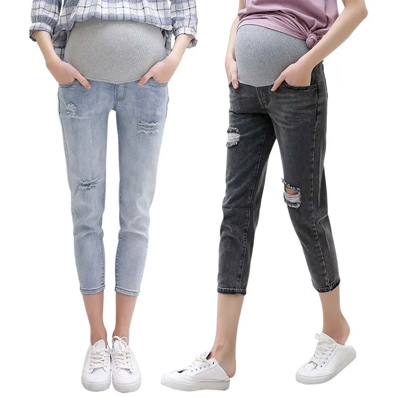 

Maternity Pants Pregnancy Trousers For Pregnant Women Trousers Maternity Jeans Pregnancy Clothing Pants Hole Fashion Wear Summer