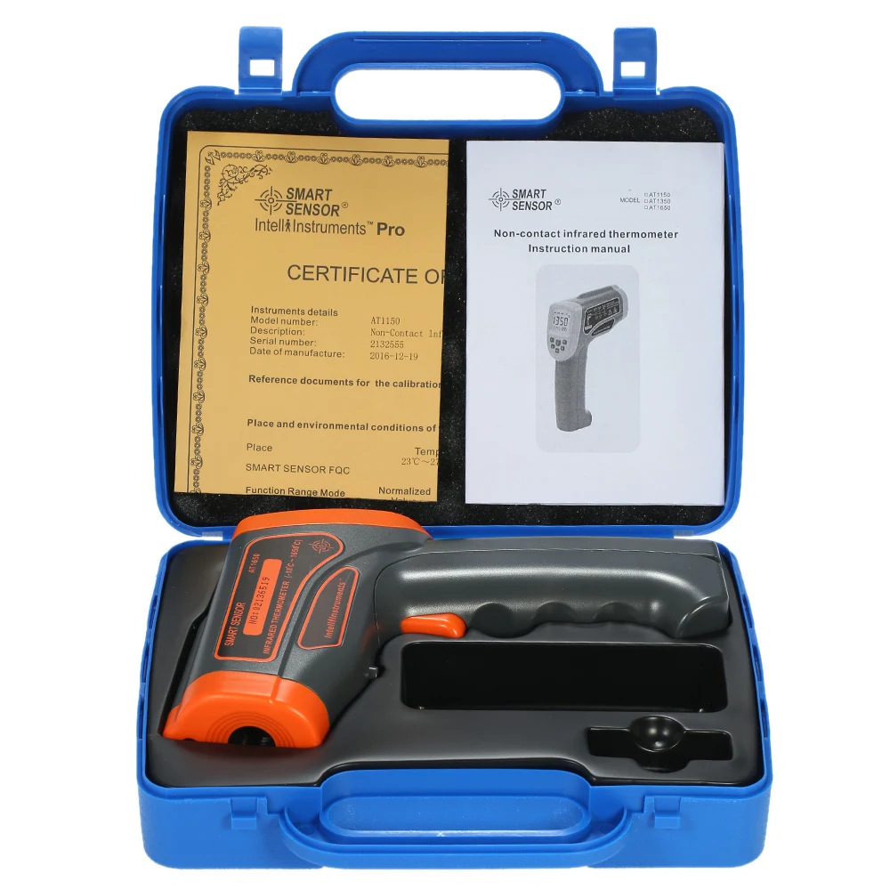 

USB digital IR Infrared Thermometer -18-1150C IR Infrared temperature gauge Pyrometer C/ F Adjustable Emissivity Data Storage