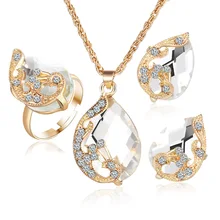 HOCOLE Jewelry Sets 5 Colour Crystal Peacock Jewelry Sets Bride Wedding Necklace Earrings Ohrringe Ring Set parure bijoux femme HOCOLE Jewelry Sets 5 Colour Crystal Peacock Jewelry Sets Bride Wedding Necklace Earrings Ohrringe Ring Set parure bijoux femme