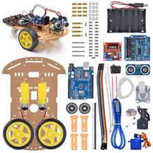 New Avoidance tracking Motor Smart Robot Car Chassis Kit Speed Encoder Battery Box 2WD Ultrasonic module smart car tracking robot 4 line sensor module infrared tracing black line identification agtech