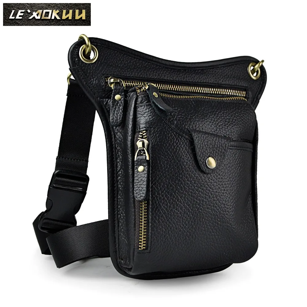 Original Leather Men Design Casual Messenger Crossbody Sling Bag Fashion Multifunction Waist ...