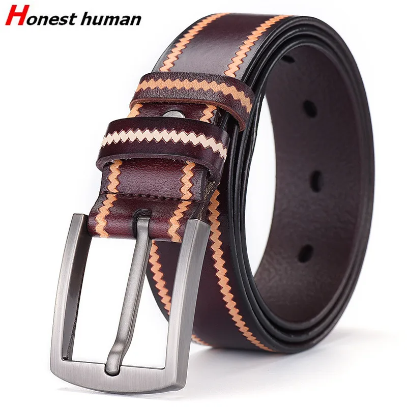 High Quality Genuine Leather Luxury Strap Male Wide Belts For Men Jeans