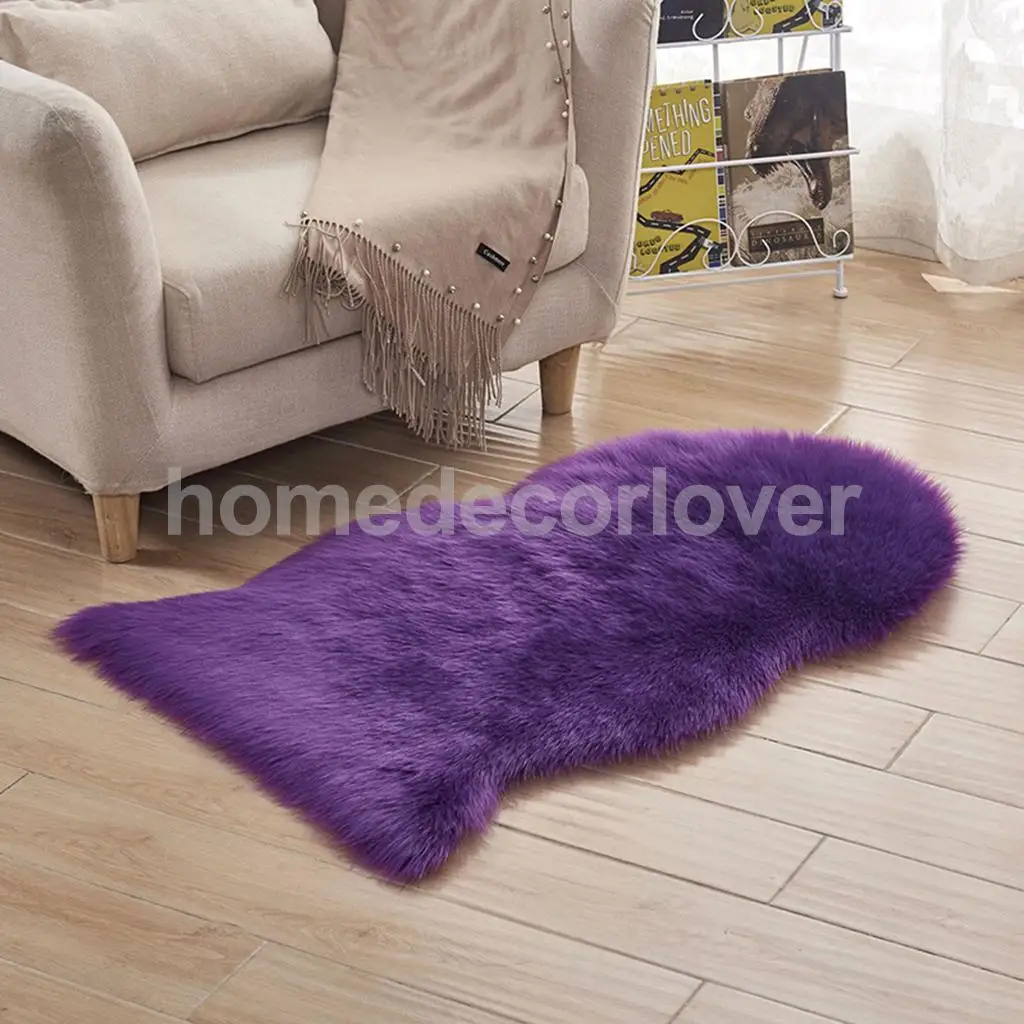 40x60cm Sheepskin Fluffy Skin Faux Fur Fake Rug Mat Rugs For Living Room Bedroom Sofa Floor 