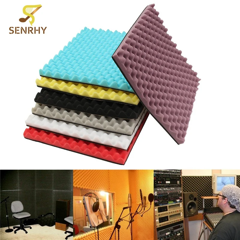

500x500x50mm Acoustic Sound Stop Absorption Pyramid Studio Soundproof Foam Sponge Drum Room Treatment Wedge Tiles Noise Control