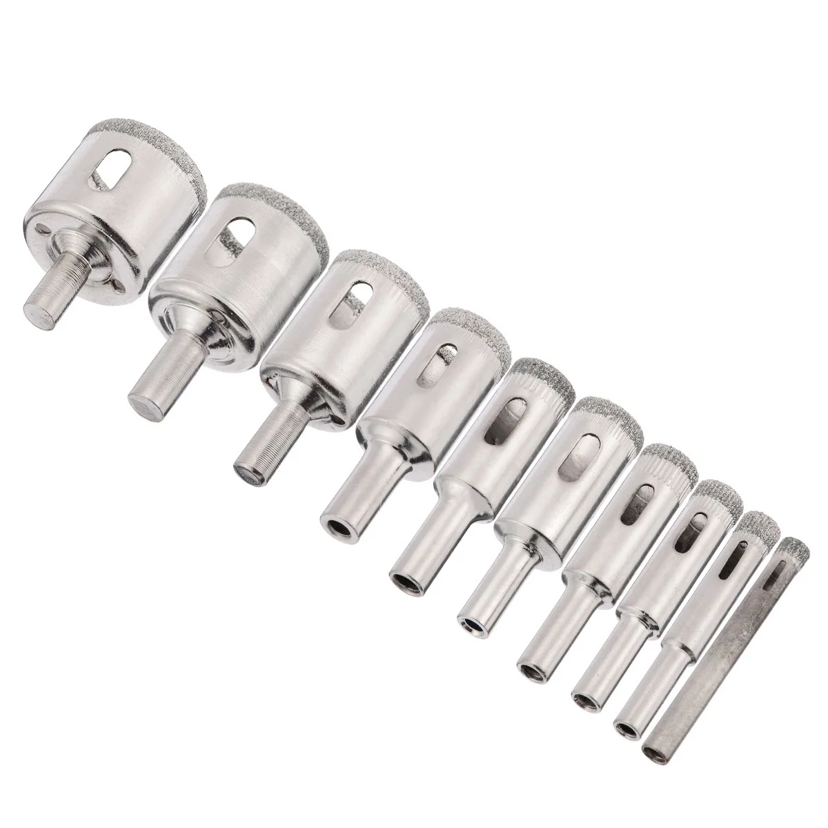 10pcs Diamond Holesaw Set Mayitr Drill Bit Hole Saw Cutter 6/8/10/12/14/16/18/22/26/32mm for Tile Glass Marble Ceramic Drilling