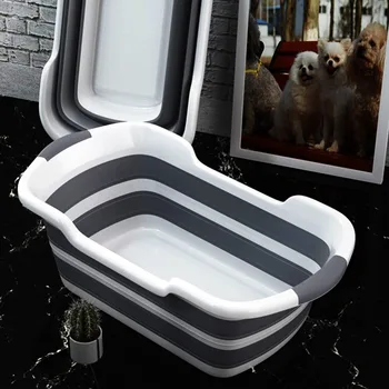 

1Pc Baby Shower Portable Silicone Pet Bath Tubs Bath Accessories Baby Folding Non-Slip Bathtub Safety Security Cat Dog Bath Tubs