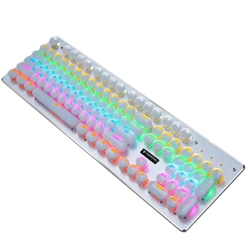 Серебристый K11 панк Keycap 104 клавиш USB беспроводной синий переключатель Механическая с подсветкой игровая клавиатура для ПК компьютерный геймер Высококачественная клавиатура - Цвет: Серебристый
