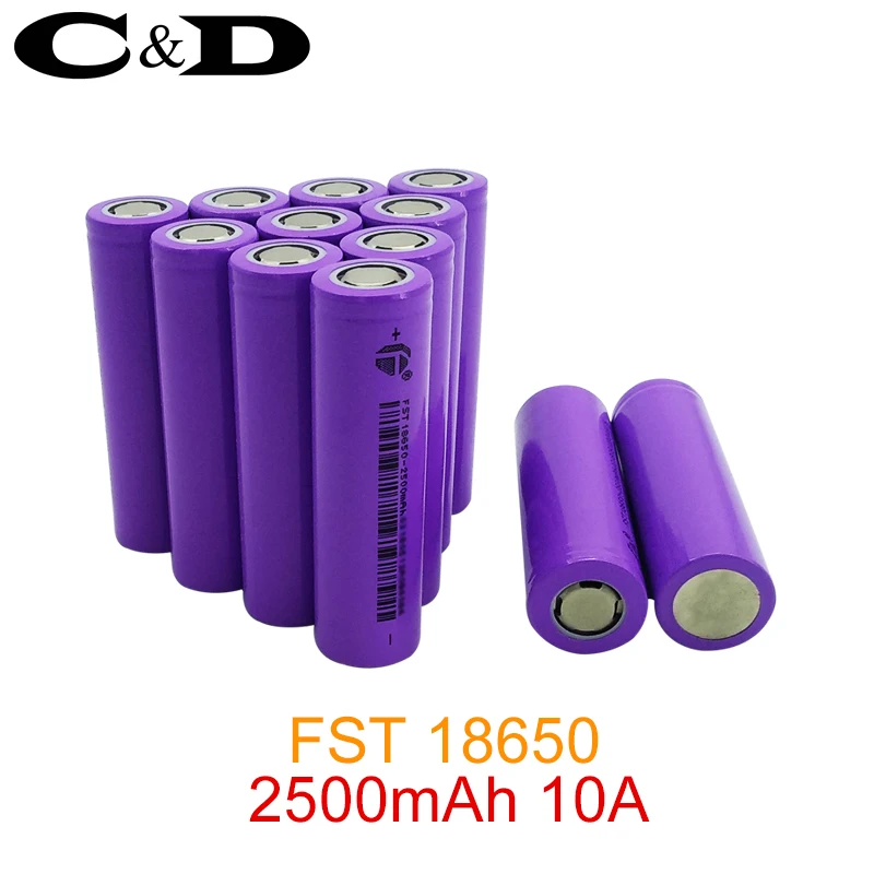 

18650 3.7V 10A 2500mAh Li-ion Rechargeable Battery for Flashlight Torch Power Bank Toy Electric Item