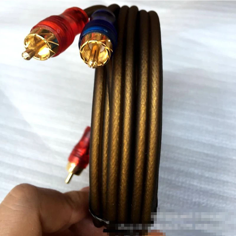 Cobre-livre de Oxigênio de Alta Pureza de Alta-fidelidade Cabo de Áudio Sinal de Cabo de 5 Alta-densidade Marrom Double-blindado Subwoofer Amplificador m 8 pureza de Alta-fidelidade double-blindado cabo de áudio